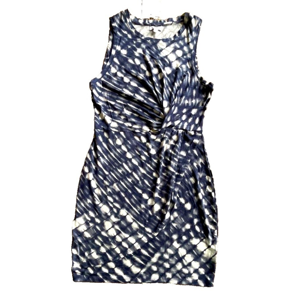 Love, Fire Navy Tie Dye sleeveless rayon/spandex dress